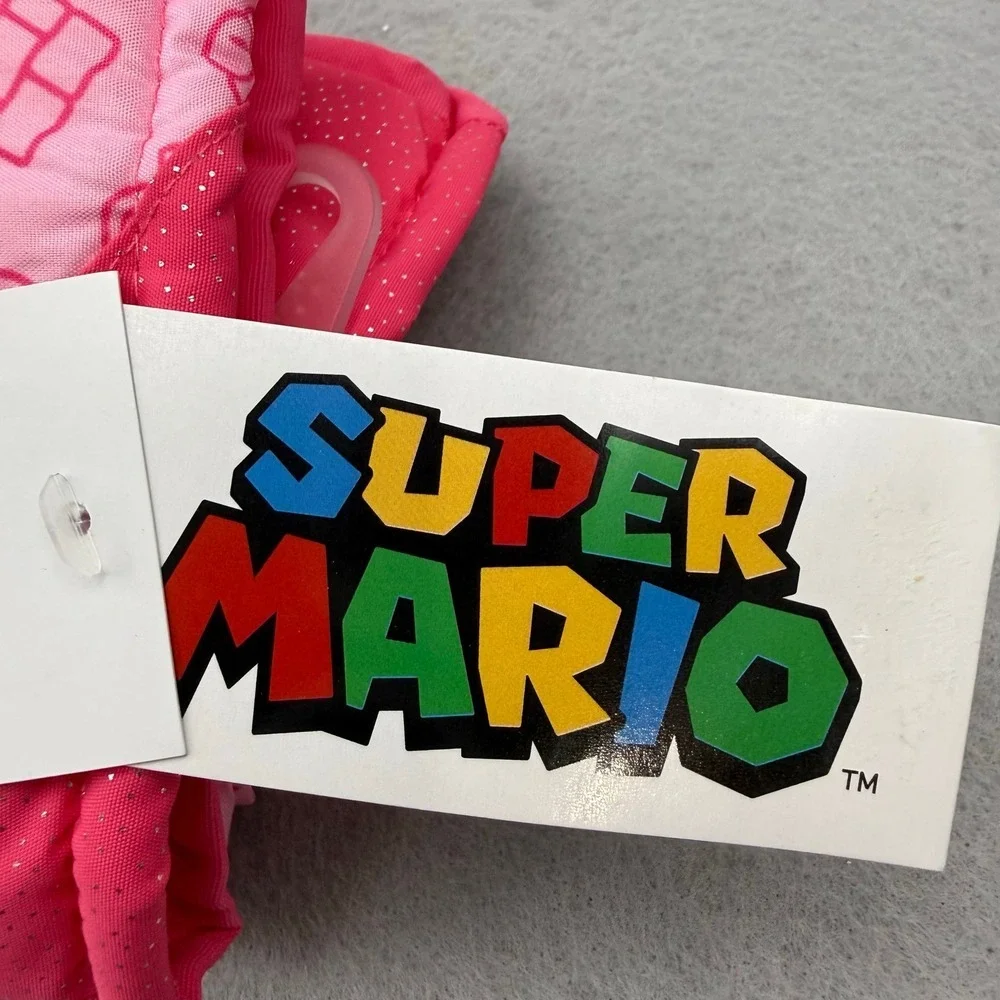 Bioworld Princess Peach winter Gloves‎ Pink L/XL Super Mario Kidcore new tags